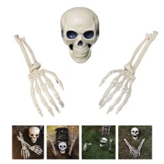 Esqueleto 3 Piezas Craneo Brazos Mano // Decoracion Halloween