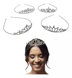 Corona Tiara Princesa Strass X 4 Quinceañera Agasajada Cotillon