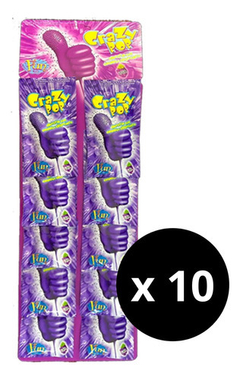 Chupetin Crazy Pop Uva Con Caramelo Chispeante X 10 Golosina - comprar online
