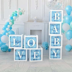 Kit Cubos Bloques Decorativos Baby Con Globos Cumpleaños - comprar online
