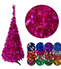 Arbol De Navidad Espiral Plegable 60cm Hojas Metalizado (ART 021) - Tienda CyP