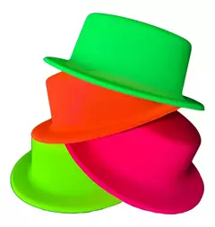 Galera Plástico Fluo X 12 Gorros Sombrero Cotillón Carioca - Tienda CyP