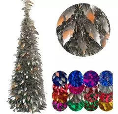 Arbol De Navidad Espiral Plegable 60cm Hojas Metalizado (ART 021) - tienda online