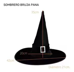 Sombrero Bruja Pana Con Hebilla Cotillon Disfraz Halloween - comprar online