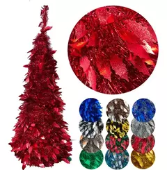 Arbol De Navidad Espiral Plegable 110 cm Hojas Metalizado (ART 026)
