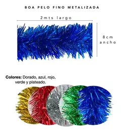 Boa Guirnalda Gofrada Navideña 2mts X 8cm Color Navidad (METALIZADA ART: BOA) - Tienda CyP