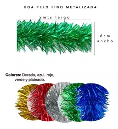 Boa Guirnalda Gofrada Navideña 2mts X 8cm Color Navidad (METALIZADA ART: BOA) - comprar online