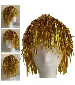 Peluca Metalica X 5 Metalizada Brillosa Cotillon Carioca - comprar online