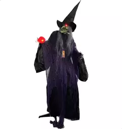 Bruja Con Manzana Luz Sonido Movimiento Decoracion Halloween - Tienda CyP