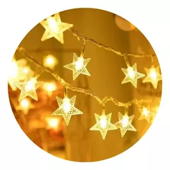 Guirnalda Estrella Cristal Calida 3 Mts Led Luminosa Usb