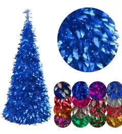 Arbol De Navidad Espiral Plegable 60cm Hojas Metalizado (ART 021)