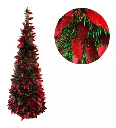 Arbol De Navidad Espiral Plegable 110 cm Hojas Metalizado (ART 026) - tienda online