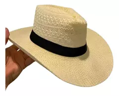 Sombrero Panameño Calado X 5 Con Sujetador Cowboy Playa - tienda online