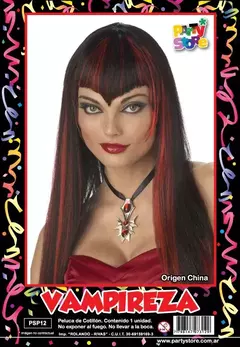 Peluca Larga Vampireza Bicolor Cotillón Halloween - comprar online