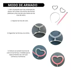 Vincha Corazon Neon X 5 Luminosa Quimica Fluo en internet