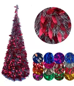Arbol De Navidad Espiral Plegable 60cm Hojas Metalizado (ART 021) - comprar online