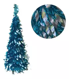 Arbol De Navidad Espiral Plegable 1,50 Mts Hojas Metalizado (ART 028) - comprar online