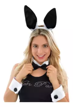 Set Conejita Playboy Vincha Moño Muñequera Despedida Soltera - tienda online