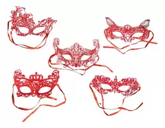 Antifaces Tela Encaje Sexys Antifaz Venecianos X 10 Cotillon - tienda online