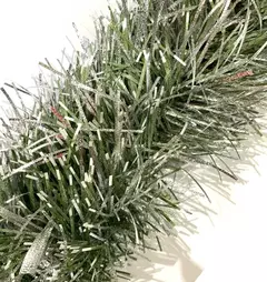 Boa Navideña Tupida Gruesa 2mts X 12,5cm Arbolito Navidad (NEVADO Y METAL/ ART:900/C )