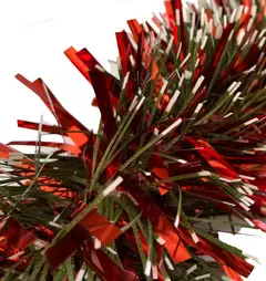 Boa Navideña Tupida Gruesa 2mts X 12,5cm Arbolito Navidad (VERDE NEVADO ROJO METAL / ART:900/V