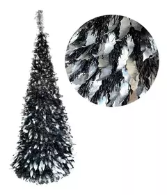 Imagen de Arbol De Navidad Espiral Plegable 1,50 Mts Hojas Metalizado (ART 028)