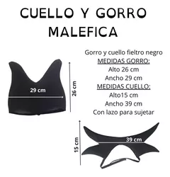 Disfraz Gorro Cuello Malefica Bruja Halloween - comprar online