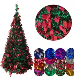 Arbol De Navidad Espiral Plegable 60cm Hojas Metalizado (ART 021)