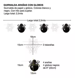 Guirnalda Arañas Con Globos Decoración Halloween - comprar online