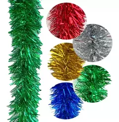 Boa Guirnalda Gofrada Navideña 2mts X 8cm Color Navidad (METALIZADA ART: BOA)