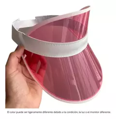 Imagen de Visera Retro Rosa X 12 Gorro Plastico Poker Cotillon