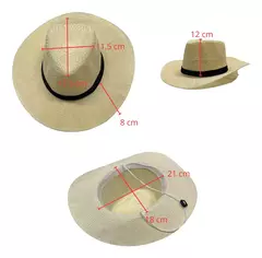 Sombrero Panameño Calado X 5 Con Sujetador Cowboy Playa - comprar online