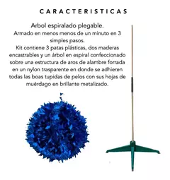 Arbol De Navidad Espiral Plegable 1,50 Mts Hojas Metalizado (ART 028) - tienda online