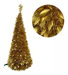 Arbol De Navidad Espiral Plegable 1,50 Mts Hojas Metalizado (ART 028) - Tienda CyP
