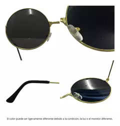 Anteojo Redondo Negro Lennon x 10 Vidrio Total Black Cotillon - tienda online