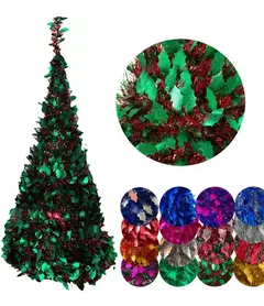 Arbol De Navidad Espiral Plegable 60cm Hojas Metalizado (ART 021) - comprar online