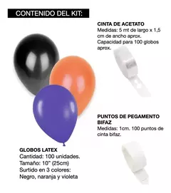 Arco Globos Halloween Cinta De Acetato Organico Decoración - comprar online