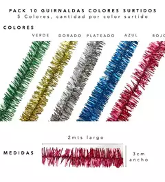 Lameta Colores 3cm Pack X 10 - Boa Guirnalda Deco Navidad (ART N°3) - comprar online