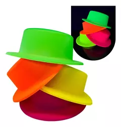 Galera Plástico Fluo X 12 Gorros Sombrero Cotillón Carioca - comprar online