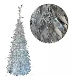 Arbol De Navidad Espiral Plegable 110 cm Hojas Metalizado (ART 026)