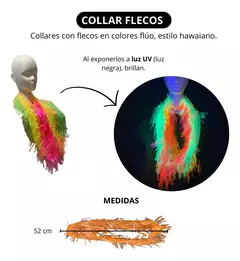 Collar Fluo Flecos Hawaiano X 100 Plastico Cotillon Carioca en internet