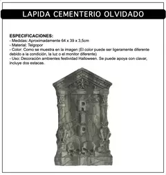 Lapida Cementerio Olvidado Rip Decoracion Halloween - comprar online