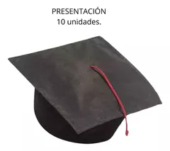 Birrete Egresados Friselina X 10 Gorro Galera Negro - Tienda CyP