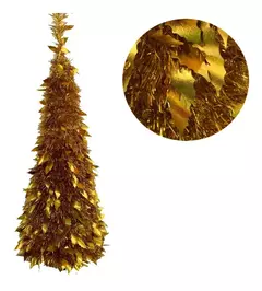 Arbol De Navidad Espiral Plegable 110 cm Hojas Metalizado (ART 026)
