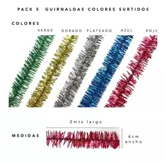 Lameta Colores 6cm Pack X 5 - Boa Guirnalda Deco Navidad (ART N°6) - comprar online