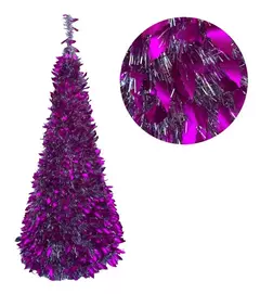 Imagen de Arbol De Navidad Espiral Plegable 1,50 Mts Hojas Metalizado (ART 028)