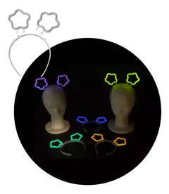 Vincha Estrella Neon X 5 Luminosa Quimica Fluo