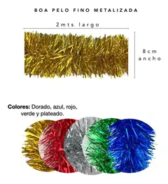 Imagen de Boa Guirnalda Gofrada Navideña 2mts X 8cm Color Navidad (METALIZADA ART: BOA)