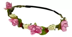 Vincha Corona Romantica Flores Hippie - comprar online