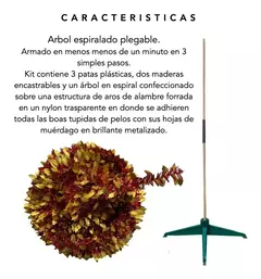 Arbol De Navidad Espiral Plegable 60cm Hojas Metalizado (ART 021) - Tienda CyP
